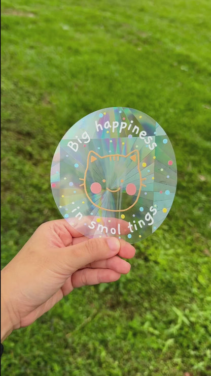 Big Happiness in Smol Tings | Suncatcher Sticker