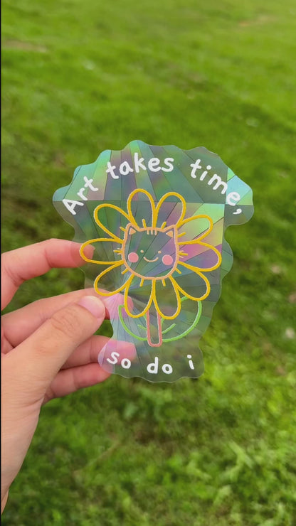 Art Takes Time, So Do I | Suncatcher Sticker