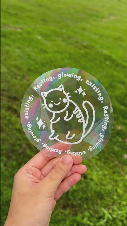 Resting, Glowing, Existing | Suncatcher Sticker